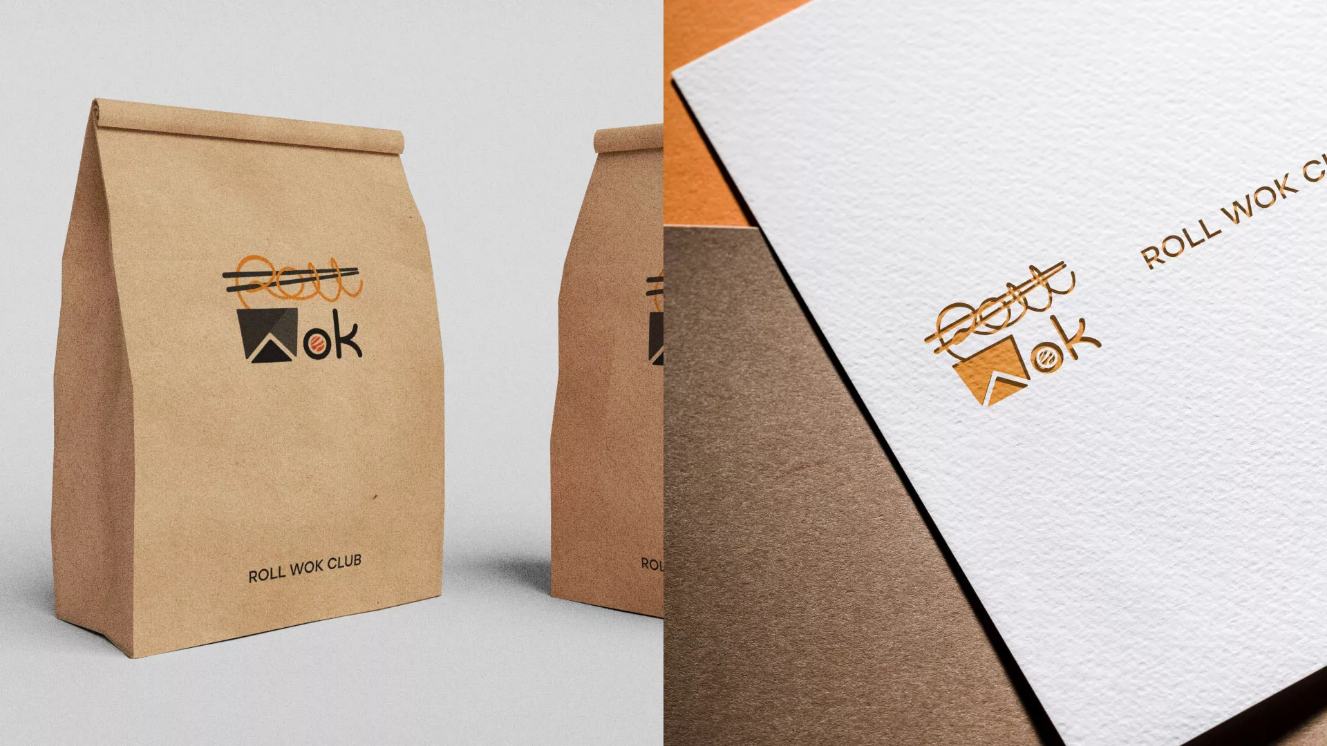 Разработка логотипа суши-бара «Roll Wok Club» в Дубне