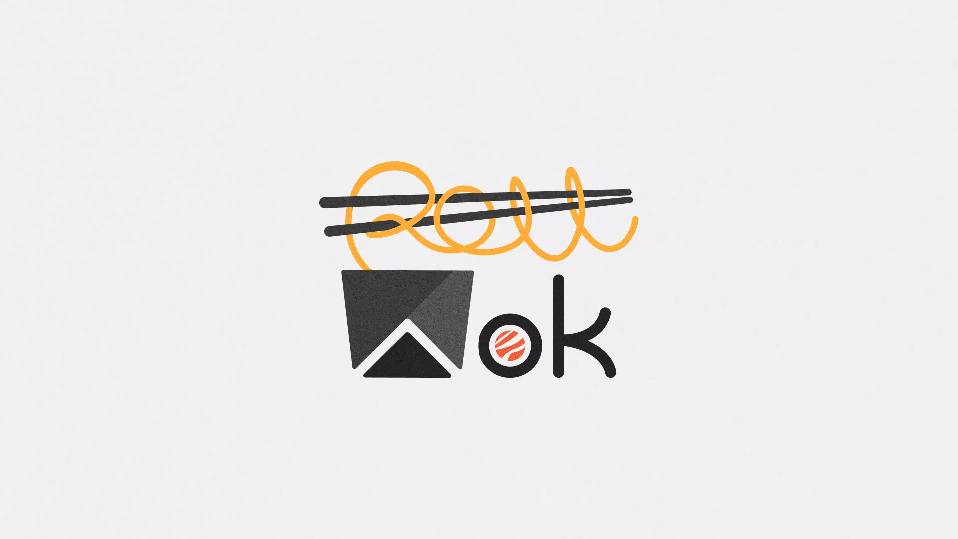 Разработка логотипа суши-бара «Roll Wok Club» в Дубне