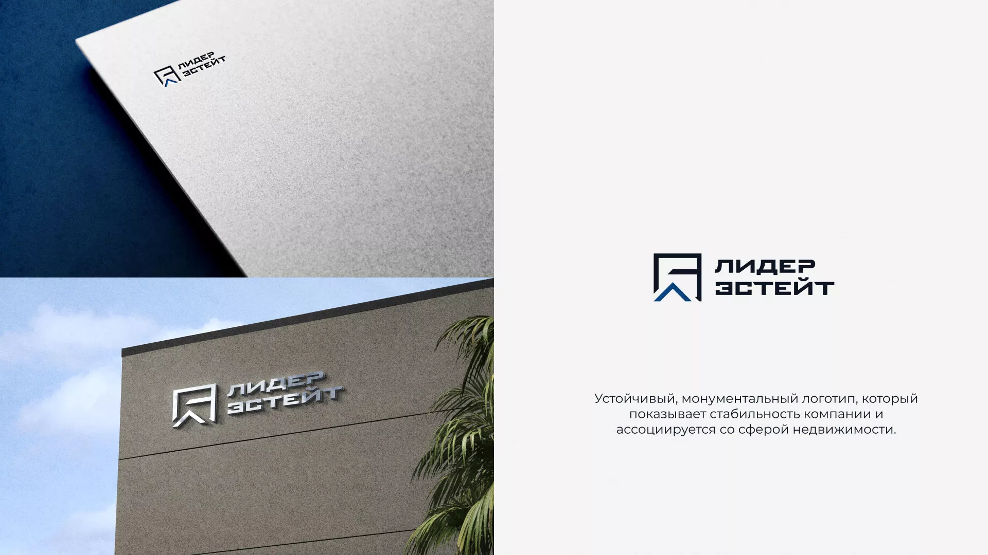 Разработка логотипа агентства недвижимости «Лидер Эстейт» в Дубне