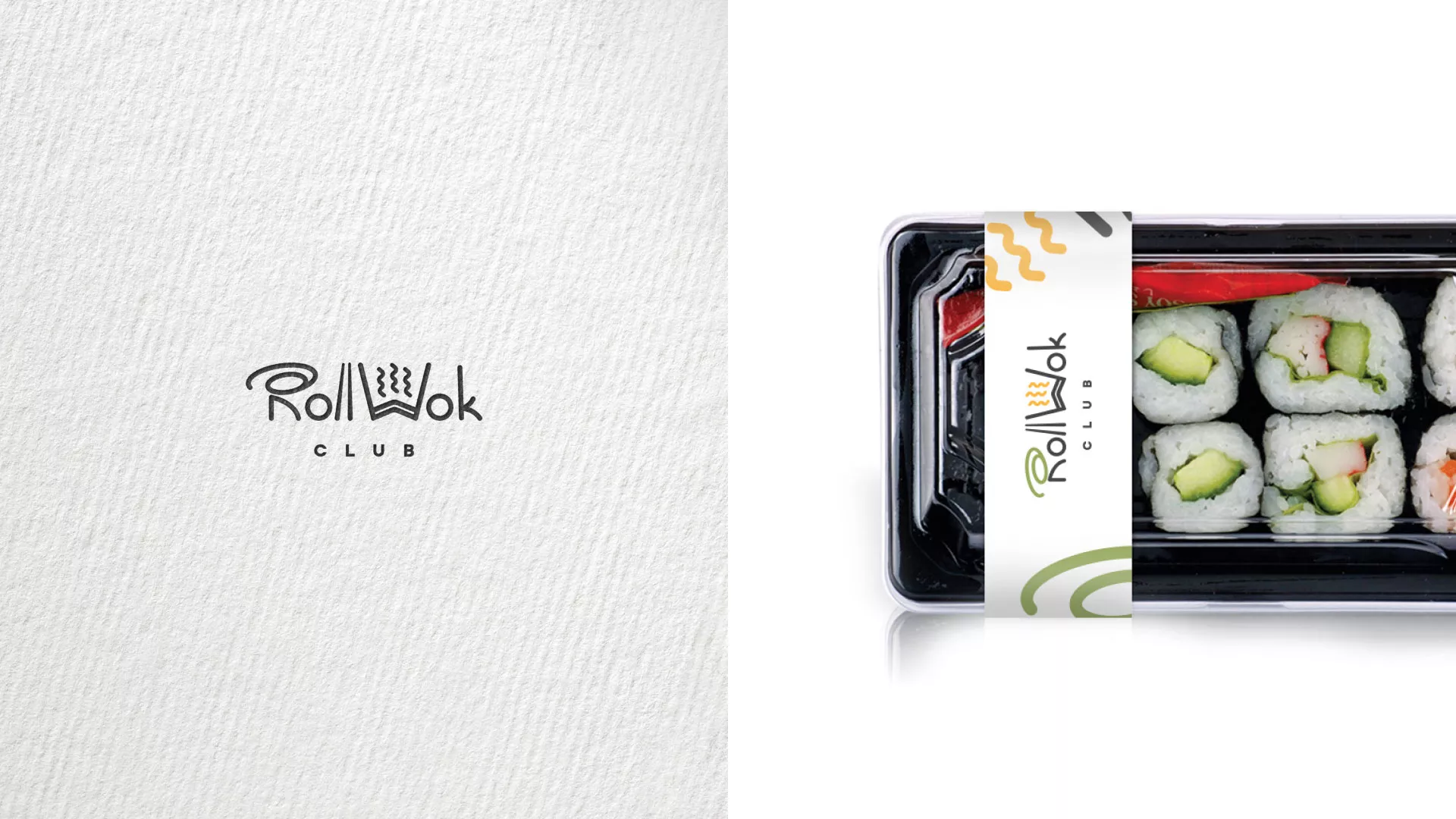 Создание дизайна упаковки суши-бара «Roll Wok Club» в Дубне