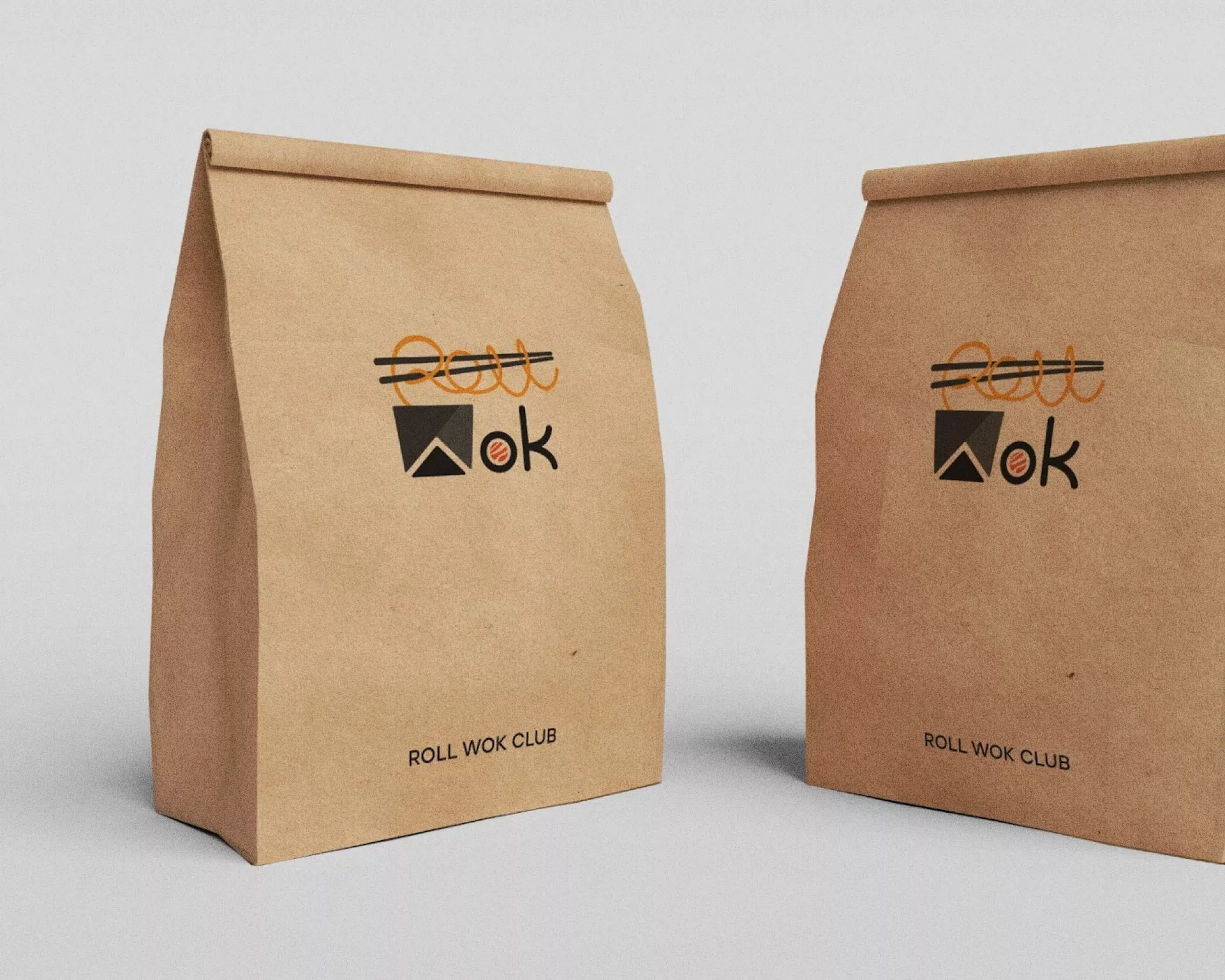 Создание дизайна упаковки суши-бара «Roll Wok Club» в Дубне